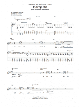 page one of Carry On (Guitar Tab)