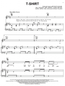 page one of T-Shirt (Piano, Vocal & Guitar Chords (Right-Hand Melody))