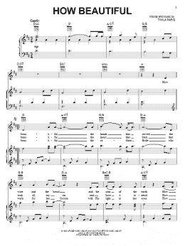 page one of How Beautiful (Piano, Vocal & Guitar Chords (Right-Hand Melody))