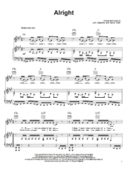 page one of Alright (Piano, Vocal & Guitar Chords (Right-Hand Melody))