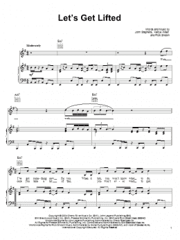 page one of Let's Get Lifted (Piano, Vocal & Guitar Chords (Right-Hand Melody))