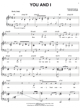 page one of You And I (Piano & Vocal)