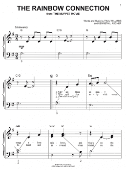 page one of The Rainbow Connection (Big Note Piano)