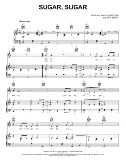 page one of Sugar, Sugar (Piano, Vocal & Guitar Chords (Right-Hand Melody))