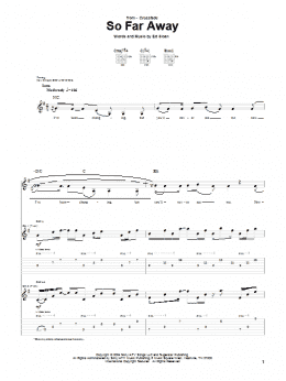 page one of So Far Away (Guitar Tab)