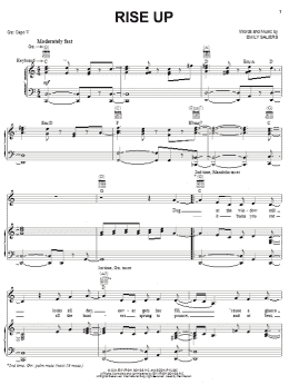 page one of Rise Up (Piano, Vocal & Guitar Chords (Right-Hand Melody))