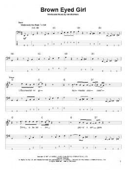 page one of Brown Eyed Girl (Bass Guitar Tab)