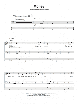 page one of Money (Bass Guitar Tab)