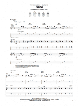 page one of Sara (Guitar Tab)