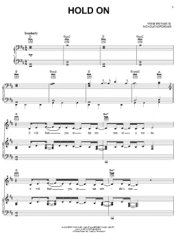 page one of Hold On (Piano, Vocal & Guitar Chords (Right-Hand Melody))