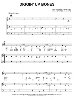 page one of Diggin' Up Bones (Piano, Vocal & Guitar Chords (Right-Hand Melody))