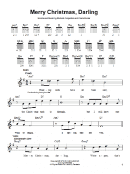 page one of Merry Christmas, Darling (Easy Guitar)