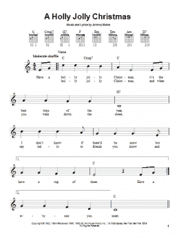 page one of A Holly Jolly Christmas (Easy Guitar)