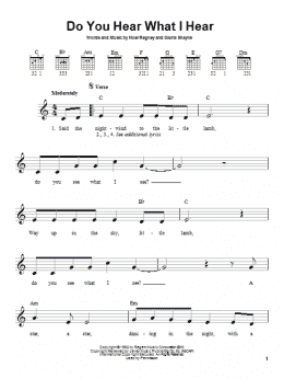 page one of Do You Hear What I Hear (Easy Guitar)