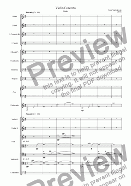 page one of Violin Concerto (finale)
