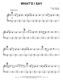 page one of What'd I Say (Piano, Vocal & Guitar Chords (Right-Hand Melody))