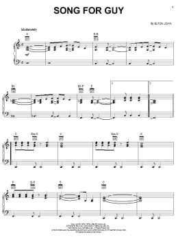 page one of Song For Guy (Piano, Vocal & Guitar Chords (Right-Hand Melody))