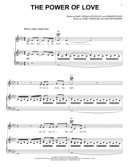 page one of The Power Of Love (Piano, Vocal & Guitar Chords (Right-Hand Melody))