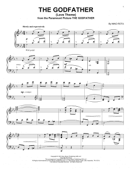 page one of The Godfather (Love Theme) (Piano Solo)