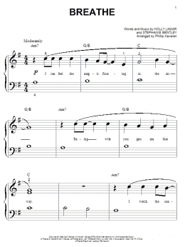 page one of Breathe (Big Note Piano)