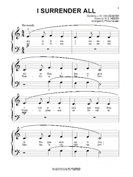 page one of I Surrender All (arr. Phillip Keveren) (Beginning Piano Solo)