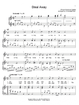 page one of Steal Away (Piano & Vocal)