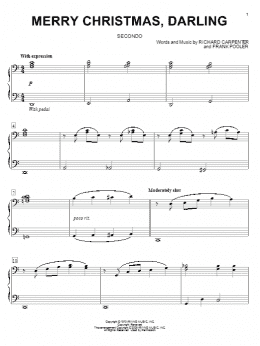 page one of Merry Christmas, Darling (Piano Duet)