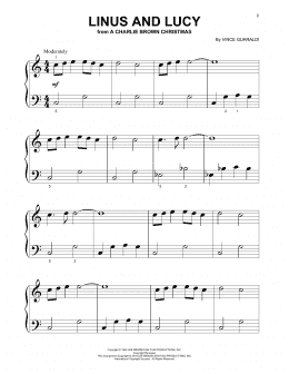 page one of Linus And Lucy (Beginning Piano Solo)