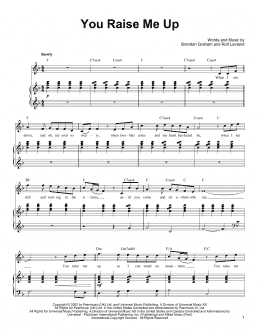 page one of You Raise Me Up (Piano, Vocal & Guitar Chords (Right-Hand Melody))