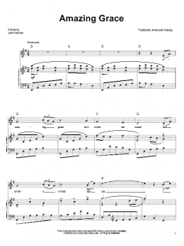 page one of Amazing Grace (Piano, Vocal & Guitar Chords (Right-Hand Melody))