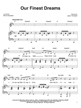 page one of Our Finest Dreams (Piano, Vocal & Guitar Chords (Right-Hand Melody))