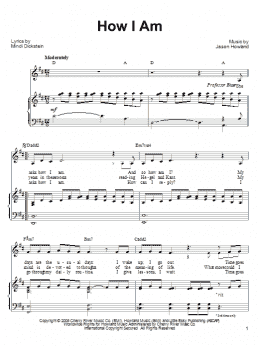 page one of How I Am (Piano, Vocal & Guitar Chords (Right-Hand Melody))