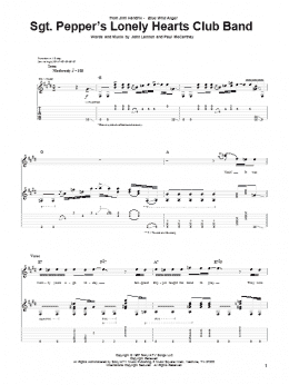 page one of Sgt. Pepper's Lonely Hearts Club Band (Guitar Tab)