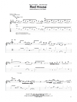 page one of Red House (Guitar Tab)