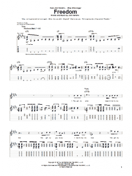 page one of Freedom (Guitar Tab)