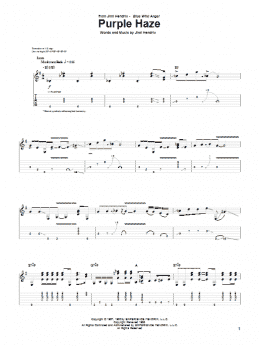 page one of Purple Haze (Guitar Tab)