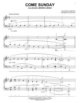 page one of Come Sunday (Piano Solo)