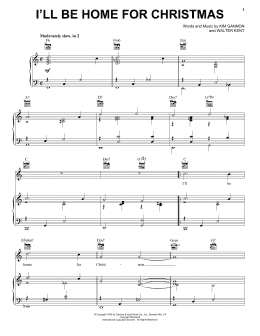 page one of I'll Be Home For Christmas (Piano, Vocal & Guitar Chords (Right-Hand Melody))