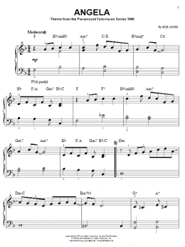 page one of Angela (Easy Piano)