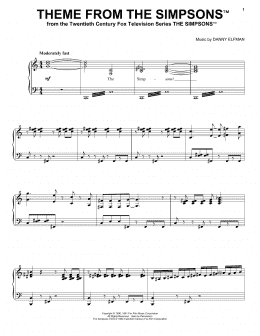 page one of Theme From The Simpsons (Piano Solo)