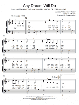 page one of Any Dream Will Do (Educational Piano)