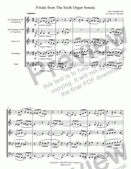 page one of Finale from The Sixth Organ Sonata