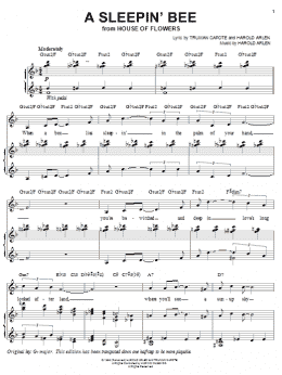 page one of A Sleepin' Bee (Piano, Vocal & Guitar Chords (Right-Hand Melody))