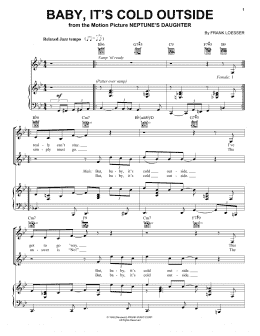 page one of Baby, It's Cold Outside (Piano, Vocal & Guitar Chords (Right-Hand Melody))