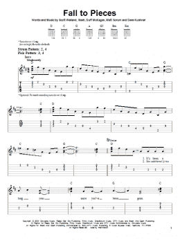 page one of Fall To Pieces (Easy Guitar Tab)