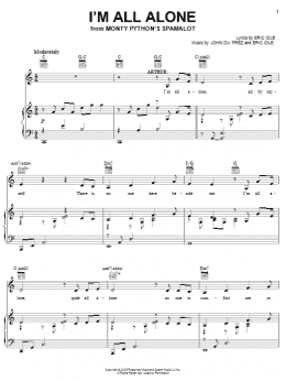 page one of I'm All Alone (Piano, Vocal & Guitar Chords (Right-Hand Melody))