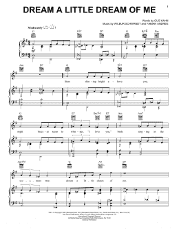 page one of Dream A Little Dream Of Me (Piano, Vocal & Guitar Chords (Right-Hand Melody))