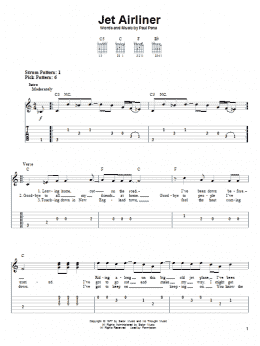 page one of Jet Airliner (Easy Guitar Tab)