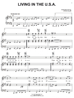 page one of Living In The U.S.A. (Piano, Vocal & Guitar Chords (Right-Hand Melody))