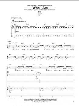 page one of Who I Am (Guitar Tab)